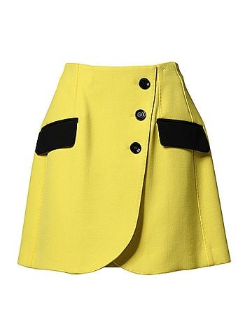 Dolce & Gabbana Basic Yellow Wool Buttoned High Waist Mini Women's Skirt (view 1)