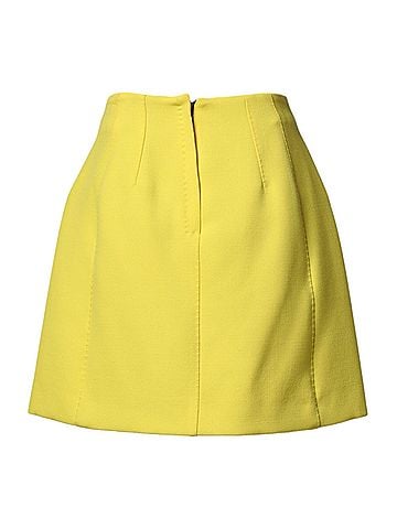 Dolce & Gabbana Basic Yellow Wool Buttoned High Waist Mini Women's Skirt (view 2)