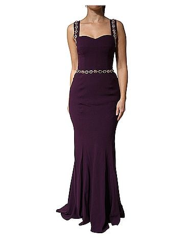 Dolce & Gabbana Basic Violet Embellished Sheath Mermaid Gown Women's Dress (view 1)