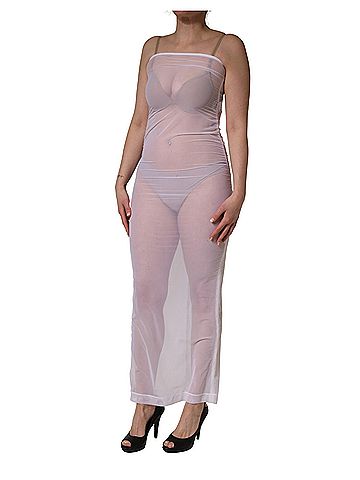 Dolce & Gabbana Basic White Sheer Nylon Stretch Sheath Maxi Women's Dress (view 2)