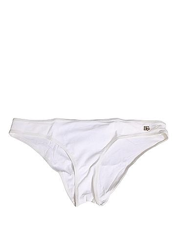 Dolce & Gabbana Basic White DG Logo Plaque Bikini Bottom Women's Underwear (view 1)