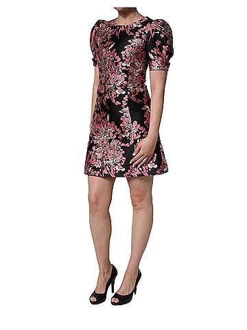 Dolce & Gabbana Basic Multicolor Floral Brocade A-line Mini Women's Dress (view 2)