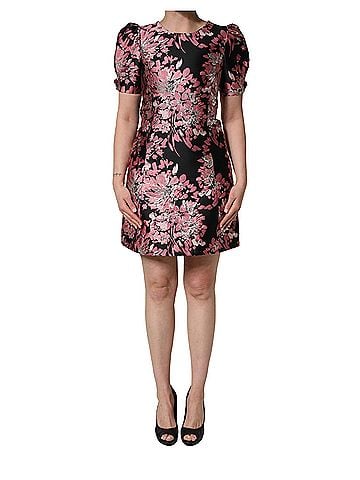 Dolce & Gabbana Basic Multicolor Floral Brocade A-line Mini Women's Dress (view 1)