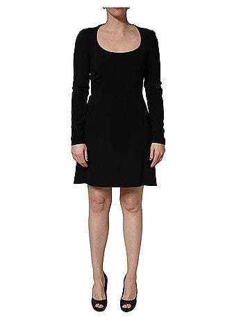 Roberto Cavalli Black Long Sleeves Scoop Neck Mini Women's Dress (view 1)