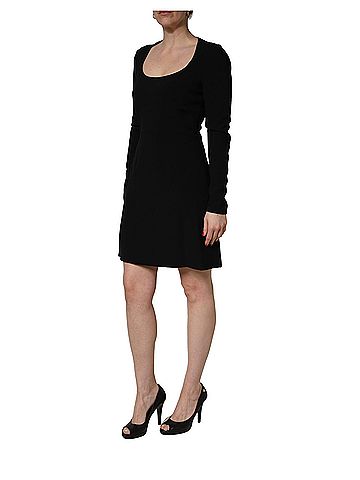 Roberto Cavalli Black Long Sleeves Scoop Neck Mini Women's Dress (view 2)