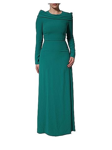 Dolce & Gabbana Basic Green Round Neck Long Sleeves Gown Women's Dress (view 1)