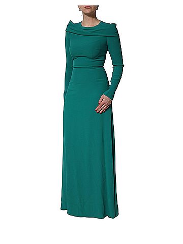 Dolce & Gabbana Basic Green Round Neck Long Sleeves Gown Women's Dress (view 2)