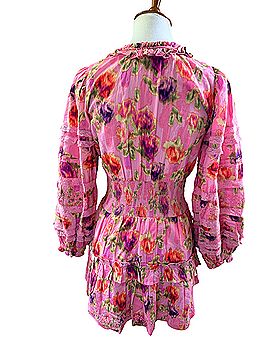 LoveShackFancy Clarkie Floral Print Cotton Mini Cocktail Dress (view 2)