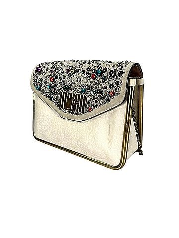 Chloé Chloé Chloe bejeweled shoulder bag, leather, beige, women's. (view 2)