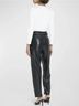 Veronica Beard 100% Polyurethane 95% Rayon 5% Spandex 100% Polyester Solid Black Gold Faux Leather Pants Size 4 - photo 8