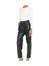 Veronica Beard 100% Polyurethane 95% Rayon 5% Spandex 100% Polyester Solid Black Gold Faux Leather Pants Size 4 - photo 7