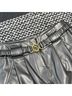 Veronica Beard 100% Polyurethane 95% Rayon 5% Spandex 100% Polyester Solid Black Gold Faux Leather Pants Size 4 - photo 4