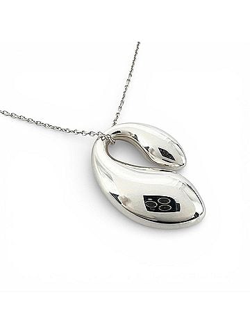Tiffany & Co. TIFFANY & Co. Elsa Peretti Necklace, Sterling Silver 925, Women's Double Teardrop Design (view 1)