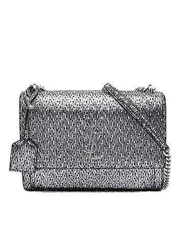 Saint Laurent Medium Metallic Woven Leather Monogram Sunset Crossbody (view 1)