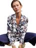 Masai Floral White Blue Blazer Size L - photo 1