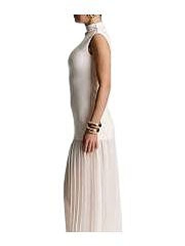 Naked Wardrobe Funnel Neck Mixed Media Dress Cocktail Dress (view 2)