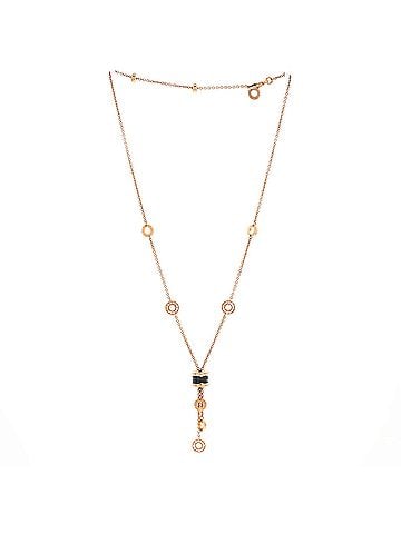Bvlgari B.Zero1 3 Charm Necklace 18K Rose Gold and Ceramic and Diamonds (view 2)