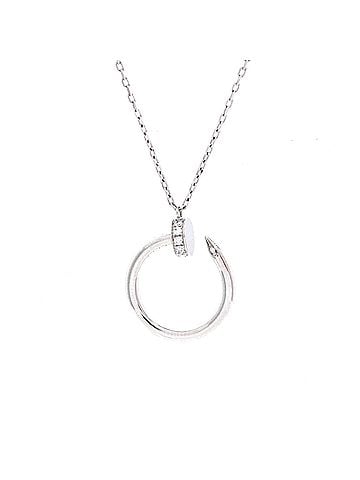 Cartier Juste un Clou Pendant Necklace 18K White Gold with Diamonds (view 1)