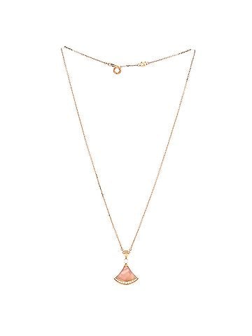 Bvlgari Divas' Dream Pendant Necklace 18K Rose Gold with Pink Opal and Diamonds Large (view 2)