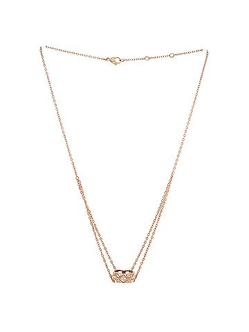 Chanel Coco Crush Double Chain Pendant Necklace 18K Beige Gold and Diamonds (view 2)