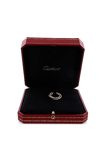 Cartier Trinity on Cord Necklace Silk Cord with 18K Tricolor Gold and Pave Diamonds Medium (view 2)