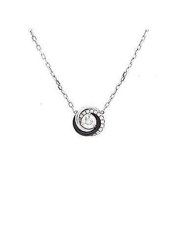 Cartier Trinity Diamond Pendant Necklace 18K White Gold with Diamonds and Ceramic (view 1)