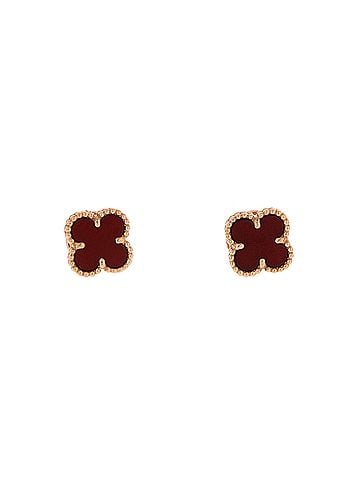 Van Cleef & Arpels Sweet Alhambra Stud Earrings 18K Rose Gold and Carnelian (view 1)