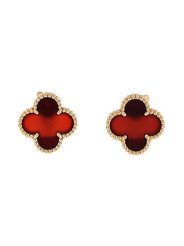 Van Cleef & Arpels Vintage Alhambra Earrings 18K Yellow Gold and Carnelian (view 1)