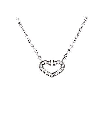 Cartier C Heart de Cartier Pendant Necklace 18K White Gold with Pave Diamonds (view 1)