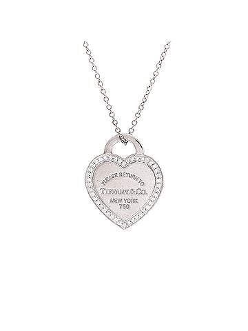 Tiffany & Co. Return to Tiffany Heart Pendant Necklace 18K White Gold with Diamonds (view 1)