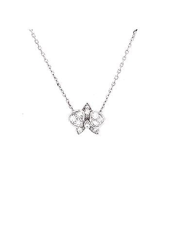 Cartier Caresse D'Orchidees Necklace 18K White Gold with Diamonds Small (view 1)