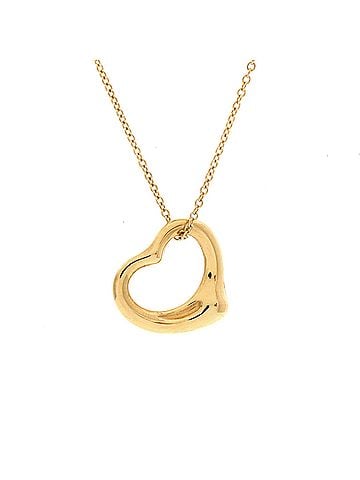 Tiffany & Co. Elsa Peretti Open Heart Pendant Necklace 18K Yellow Gold 16mm (view 1)