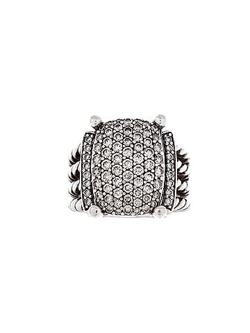 David Yurman Wheaton Ring Sterling Silver and Diamonds 16mm (view 1)
