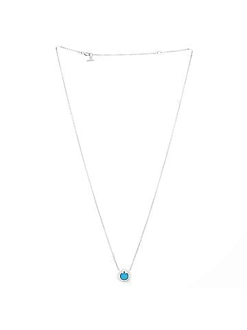 Tiffany & Co. T Circle Pendant Necklace 18K White Gold with Turquoise Small (view 2)