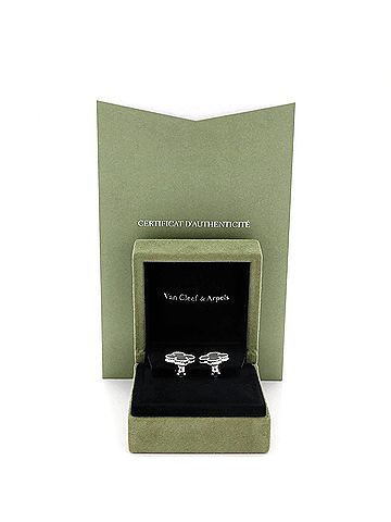 Van Cleef & Arpels Vintage Alhambra Earrings 18K White Gold and Mother of Pearl (view 2)