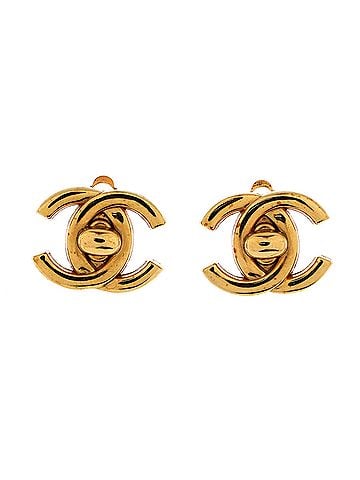 Chanel CC Turnlock Clip-On Earrings Metal (view 1)