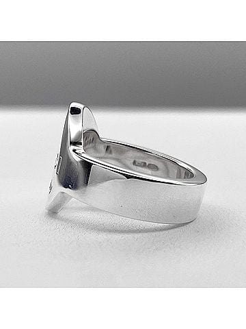 Gucci GUCCI trademark oval logo ring, SV925 silver, item number 7783, for men and women. (view 2)