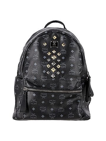 MCM MCM Visetos Sprinkle Stud Stark Backpack in Black Leather (view 1)