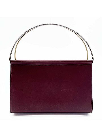 Cartier CARTIER Cartier Trinity Leather and Metal Accessory Pouch Handbag, Wine Red, Women's (view 2)