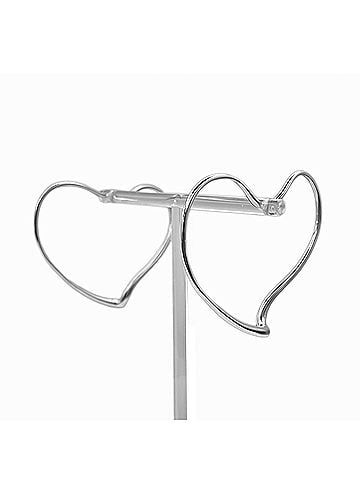 Tiffany & Co. TIFFANY & Co. Open Heart Hoop Earrings, Elsa Peretti Design, SV925, Large, Silver, Women's (view 1)