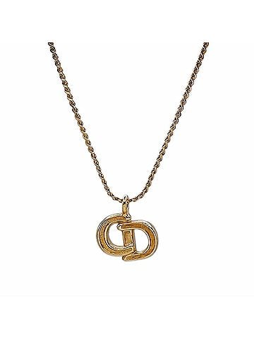 Christian Dior Christian Dior Dior CD Logo Snake Chain Vintage Old Necklace Pendant Metal Gold Women's (view 1)
