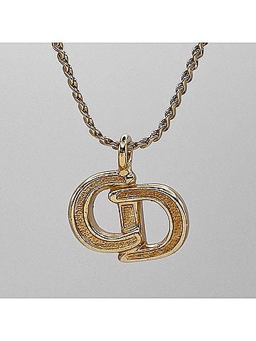 Christian Dior Christian Dior Dior CD Logo Snake Chain Vintage Old Necklace Pendant Metal Gold Women's (view 2)
