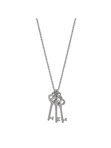 Tiffany & Co. TIFFANY & Co. Three Key Heart Crown Oval Necklace Pendant, SV925 Silver, Women's (view 1)