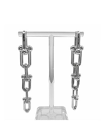 Tiffany & Co. TIFFANY & Co. HardWear Graduated Link Earrings (Pair) SV925 8cm Silver Women's (view 1)