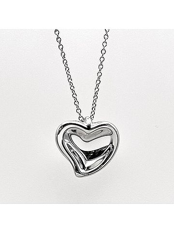 Tiffany & Co. TIFFANY & Co. Curved Heart Necklace Pendant by Elsa Peretti, SV925 Silver, for Men and Women (view 2)