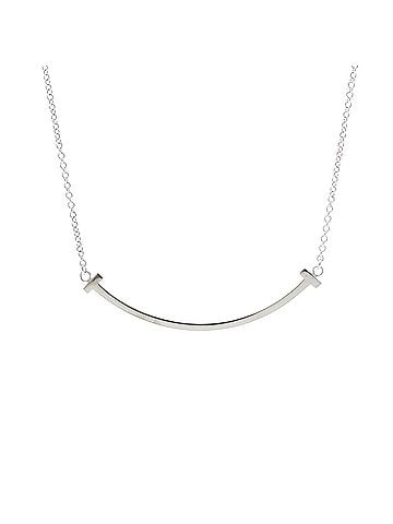 Tiffany & Co. TIFFANY Tiffany T Smile Small Size Necklace White Gold (18K) No Stone Polished (view 1)