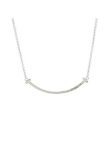 Tiffany & Co. TIFFANY Tiffany T Smile Small Size Necklace White Gold (18K) No Stone Polished (view 2)