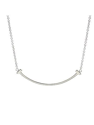 Tiffany & Co. TIFFANY Tiffany T Smile Small Size Necklace White Gold (18K) No Stone Polished (view 1)