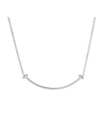 Tiffany & Co. TIFFANY Tiffany T Smile Small Size Necklace White Gold (18K) No Stone Polished (view 2)
