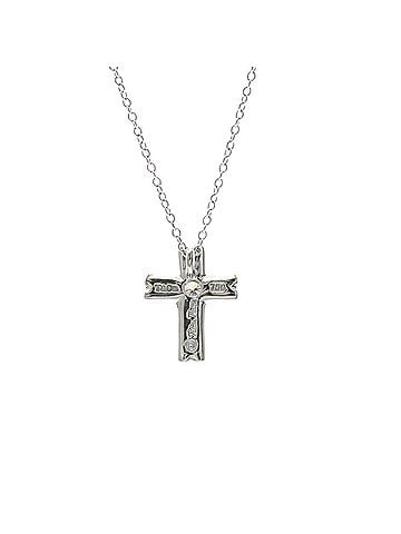 Tiffany & Co. TIFFANY Tenderness Heart Cross Necklace White Gold (18K) Diamond Polished (view 2)